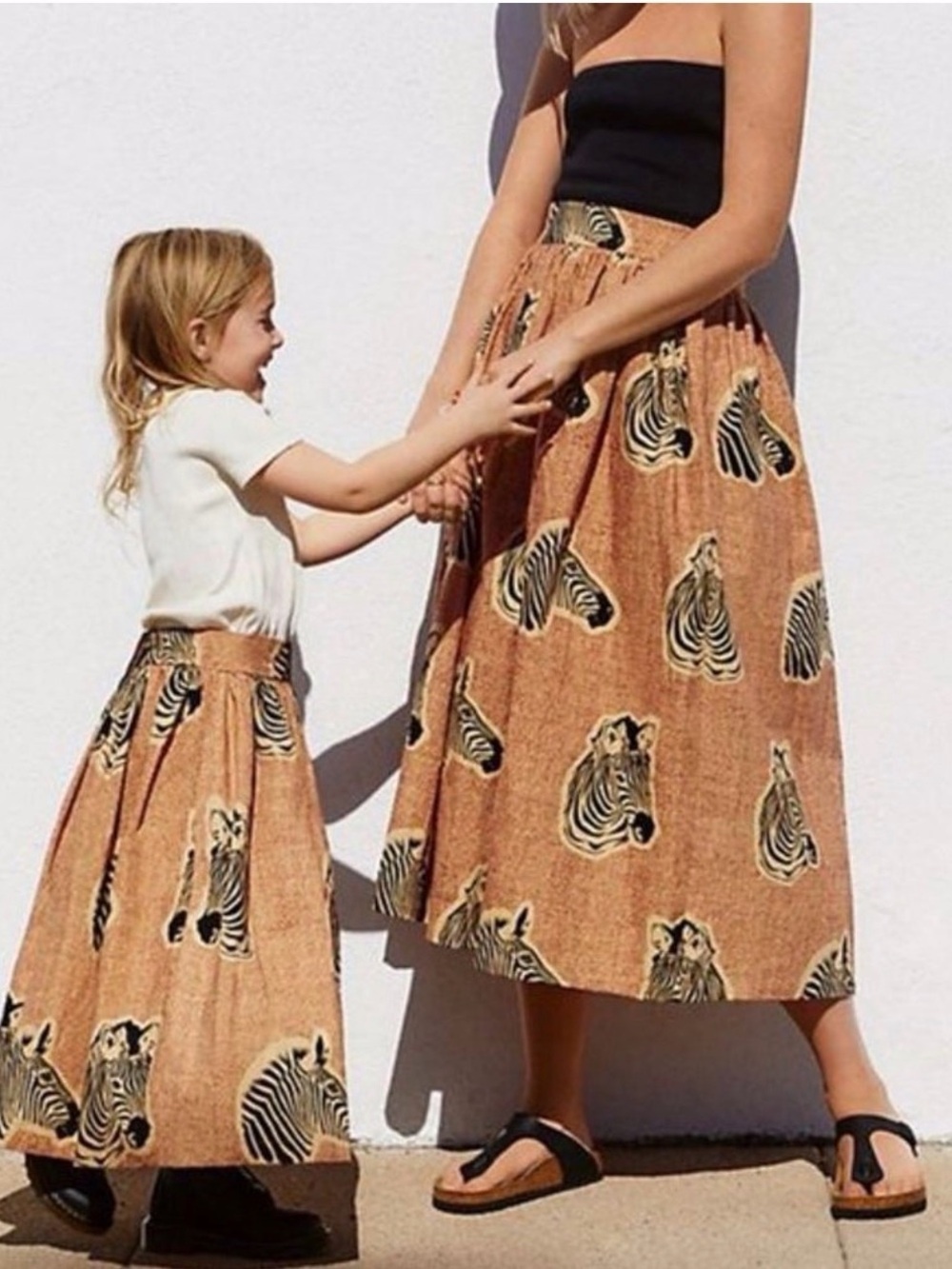 Anthropologie Tan Midi Skirt with Zebra Head Print - Picture 4 of 11